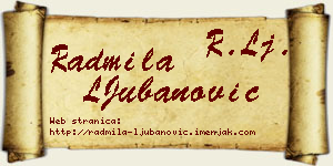 Radmila LJubanović vizit kartica